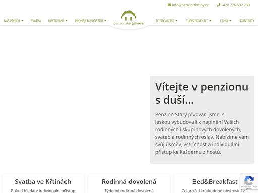 penzion starý pivovar  jsme  s láskou vybudovali k naplnění vašich rodinných i skupinových dovolených, svateb, oslav a firemních akcí. nabízíme vám svůj úsměv, vstřícnost a individuální přístup ke každému z hostů.