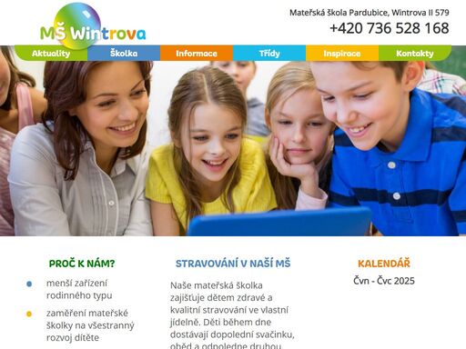 stránky mateřské školy wintrova ii 579, pardubice