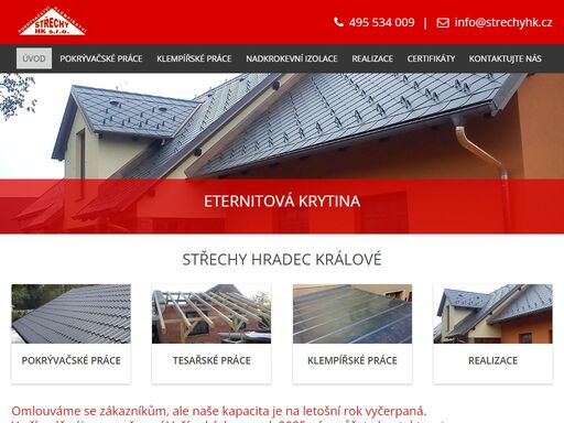 naše firma realizuje střechy v hradci králové a okolí