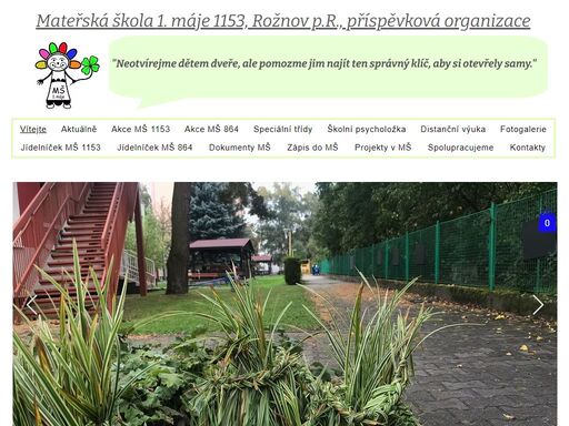 ms1maje-roznov.cz, vítejte na našich stránkách, speciální třída, logopedická třída, třída pro dvouleté děti, sportovní třída, turistická třída, výtvarná třída, třídy podle věku, smíšené třídy, přírodní zahrady, skleníky, venkovní učebna, pěstování na zahradě, digitalizujeme výuku, jsme v programu skutečně zdravá škola