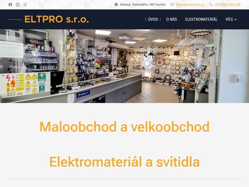maloobchod a velkoobchod elektromateriál a svítidla