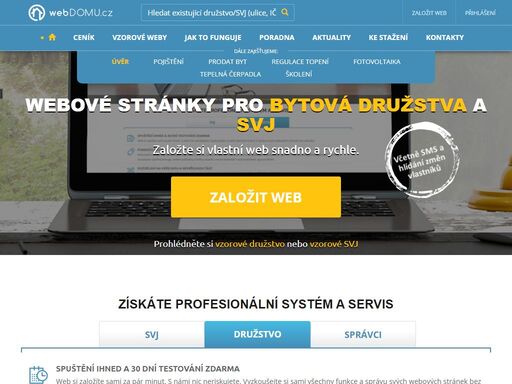 webové stránky pro družstva a svj (informační deska, nástěnka, dokumenty, on-line hlasování, hlídání katastru, revizí, seznam členů, poradna, aktuality, vzory)