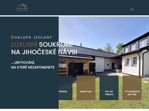 vítejte v jedlanech, v naší nově zrekonstruované chalupě na jihu čech.před vraty kaplička, za domem rybník. les o pár kroků dál…