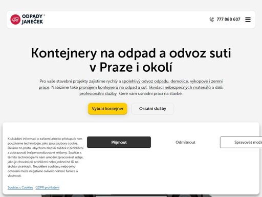 poskytujeme kontejnerovou dopravu, odvoz suti, demolice, výkopové a zemní práce v praze a okolí. přistavíme vám kontejnery na odpad a zajistíme profesionální přístup k vašim projektům.