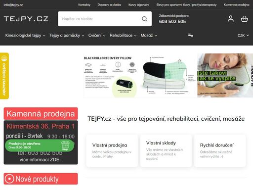 tejpy.cz, e-shop a kamenná prodejna s kompletním sortimentem pro tejpování, cvičení, masáže, rehabilitaci... vše pro jednotlivce i sportovní kluby, fyzioterapeuty. největší nabídka na jednom místě! kvalita za dobrou cenu!