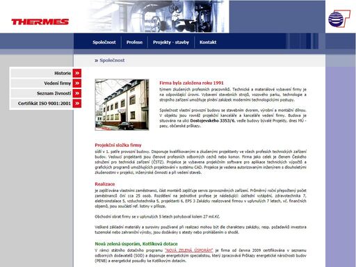 thermes | vytápění, klimatizace, plynofikace, měření a regulace, elektroinstalace, elektrická požární signalizace