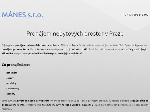 zabýváme se pronájmem nebytových prostor v praze 5 i celé praze. pronájem kanceláří, skladů, prodejen, showroomů.