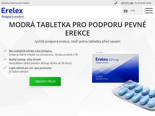česká modrá tableta na podporu erekce do 30 minut. rychlý nástup, silný účinek. doplněk stravy.