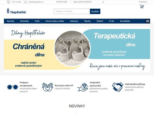 e-shop s ručně vyráběnými výrobky chráněné dílny pro osoby s těžkým zrakovým postižením sídlící v brně. nabízíme výrobky z přírodních materiálů jako jsou keramika, vrbové proutí, kartonáž a pedig.