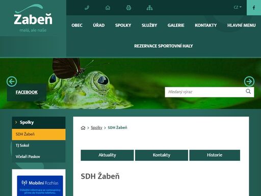 oficiální stránky obce žabeň