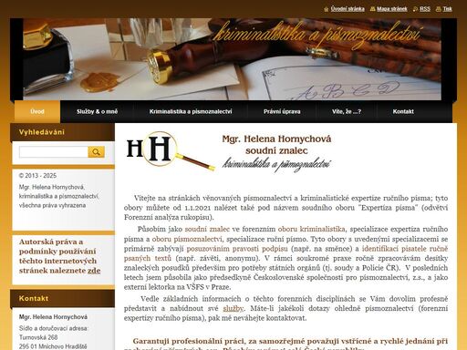 vítejte na stránkách věnovaných písmoznalectví. vedle základních informací o tomto forenzním oboru se vám dovolím profesně představit a nabídnout své služby.  