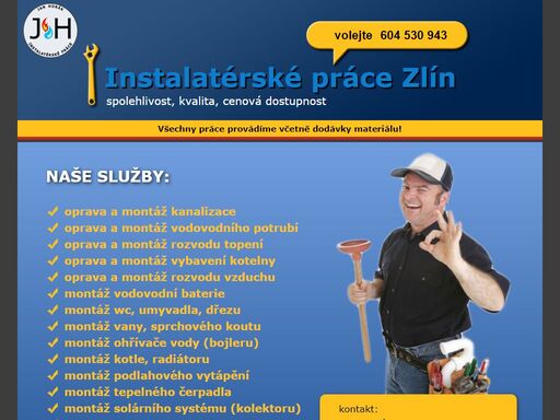 instalatérské práce zlín - jan horák - spolehlivost, kvalita, cenová dostupnost