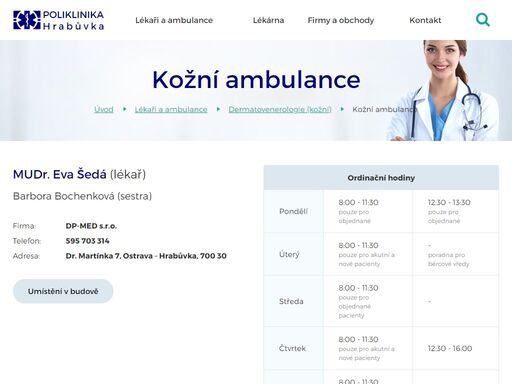 stránky soukromé polikliniky v ostravě - hrabůvce