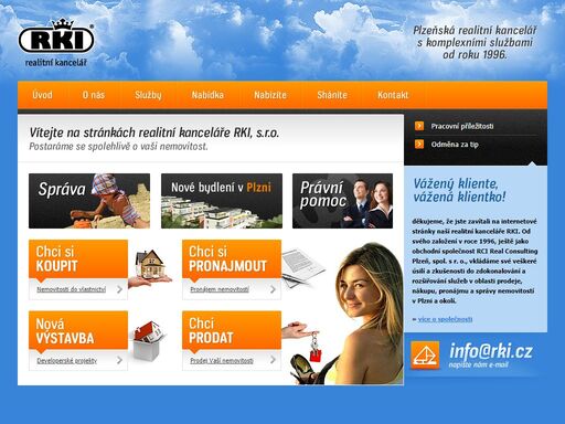 internetová prezentace realitní kanceláře rki, s.r.o.