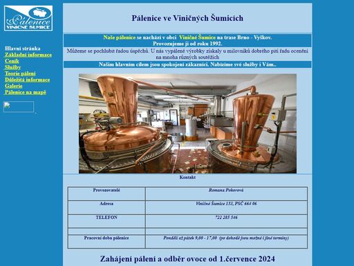 pálenice slivovice šumice švestky ovoce výpalky pálení
