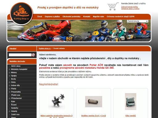 karting-shop.cz - prodej a pronájem doplňků a dílů na motokáry
