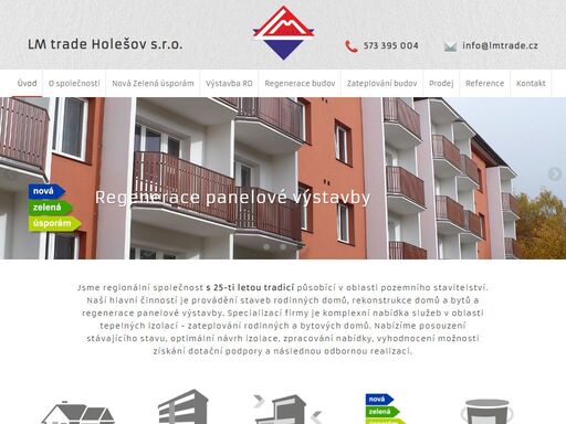 stavební firma holešov lm trade holešov s.r.o. provádíme zateplování budov, regenerace panelové výstavby, stavba rodinných domů.