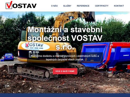webové stránky stavební společnosti vostav