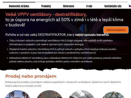 společnost vppv zajišťuje prodej a konzultace pro hvls ventilátory, díky kterým ušetříte na energiích až 50%.