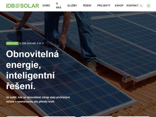 idb solar s.r.o. je certifikovaným specialistou na montáže fotovoltaických elektráren do 5 mw a nabíjecích stanic pro elektromobily. nabízíme řešení pro domácnosti, bytové domy i průmyslové budovy. k našim službám patří také inteligentní řízení systémů loxone pro optimalizaci spotřeby energie.