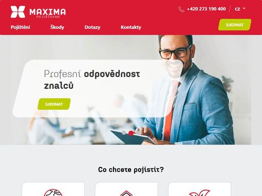 maxima pojišťovna nabízí mnoho produktů v oblasti životního pojištění, pojištění majetku a odpovědnosti, zdravotního pojištění cizinců i pojištění podnikatelů a průmyslu.