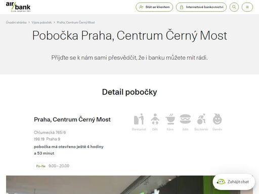 na pobočce se nachází zvenku vkladomat dostupný dle otevírací doby oc.pobočku najdete v obchodním