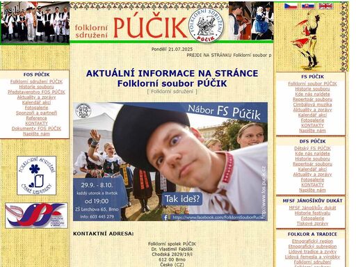 aktuální informace na stránce folklorní soubor púčik - folklorní soubor púčik