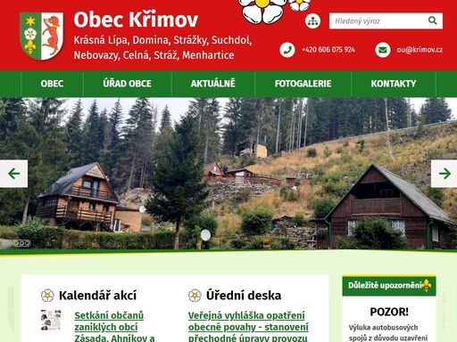 oficiální stránky obce křimov