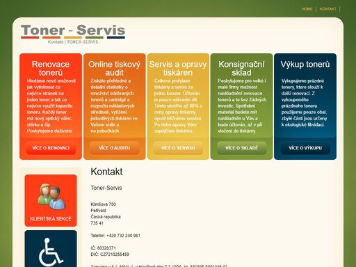 kontaktní telefon na toner-servis, kontakt toner-servis, adresa, email, ic, dic toner-servis