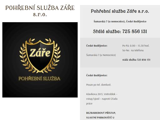 pohřební služba záviš poskytuje kompletní pohřební servis v jižních čechách. máme pobočky v českých budějovicích, kaplici a ve volarech.