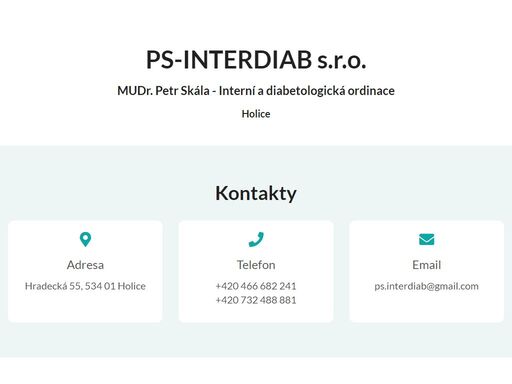 interní a diabetologická ordinace