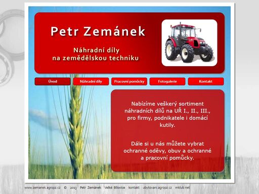 petr zemánek - velké bílovice - náhradní díly na zemědělskou techniku