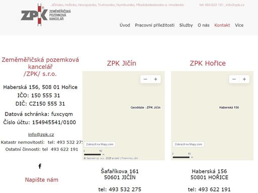 geodetické práce jičín, hořice, trutnov, nová paka, stará paka