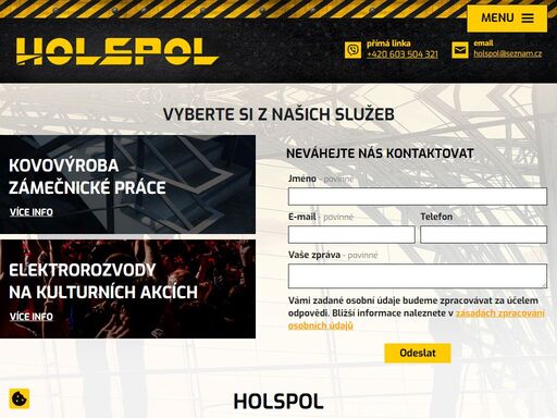 kovovýroba, zámečnictví, elektrorozvody, zednické práce