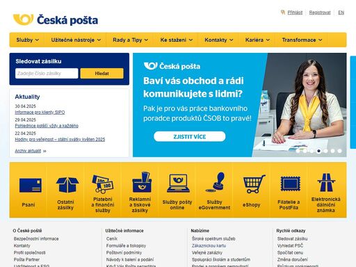 www.ceskaposta.cz