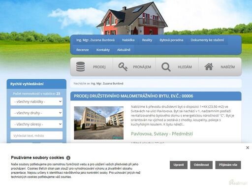 nabídka nemovitostí.