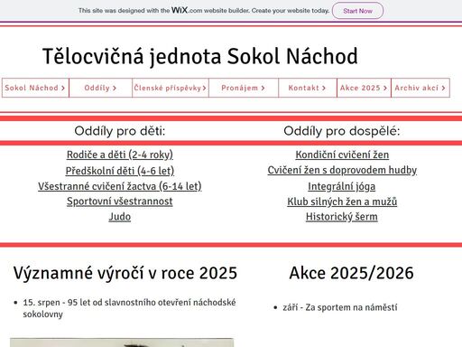 informace o plánovaných akcích v sokole náchod.