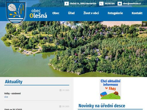 oficiální web obce olešná