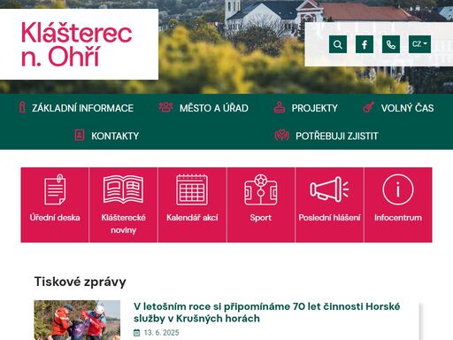 oficiální stránky města klášterec nad ohří