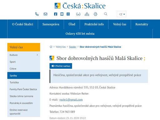 oficiální stránky města česká skalice