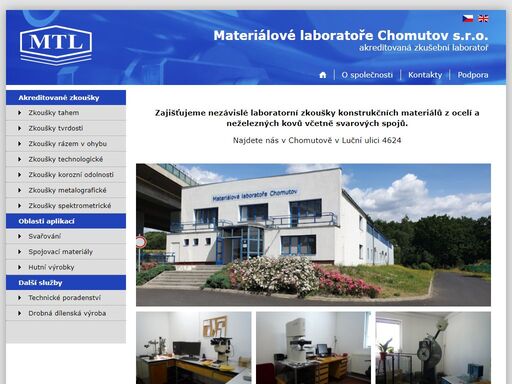 akreditovaná laboratoř. zkoušky konstrukčních materiálů z ocelí a neželezných kovů včetně svarových spojů