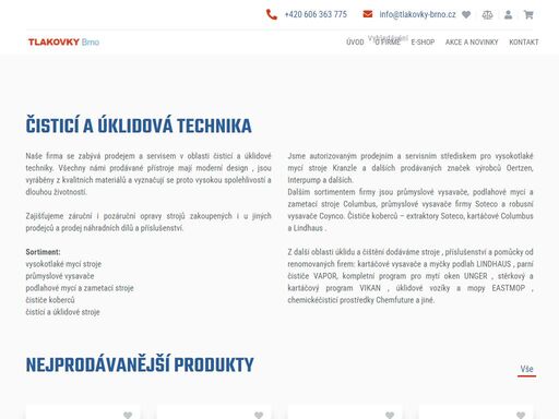 firma se zabývá prodejem a servisem čistící a úklidové techniky a strojů. průmyslových vysavačů a zametacích strojů.