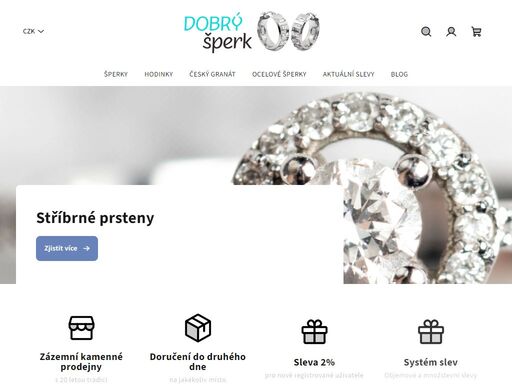 dobrýšperk.cz - stříbrné šperky a hodinky. šperky ze zlata, stříbra, oceli, hodinky, šperky s přírodními kameny (korál, tyrkys, jantar, lapis...), služby jako letování, výměna komponentů, vsazování kamenů, čištění šperků, rhodiování, stříbření