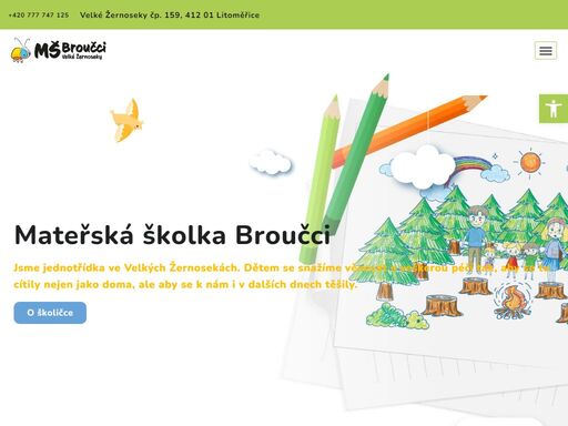 jsme jednotřídka ve velkých žernosekách. dětem se snažíme věnovat s veškerou péčí tak, aby se tu cítily nejen jako doma, ale aby se k nám i v dalších dnech těšily.