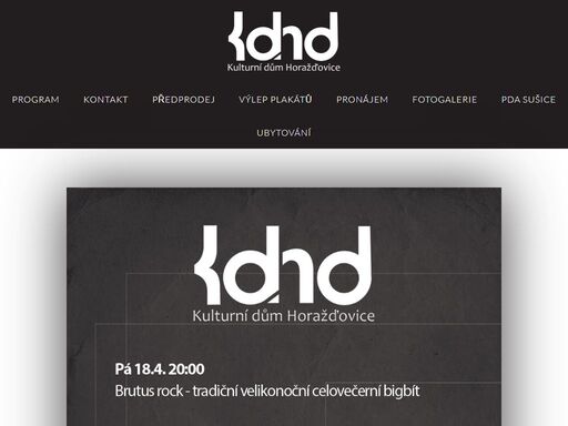 kompletní program, kontakt a všechny informace o kd horažďovice!