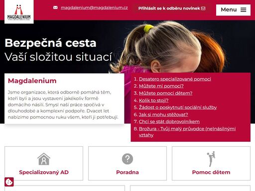 jsme organizace, která odborně pomáhá těm, kteří byli a jsou vystaveni jakékoliv formě domácího násilí. smysl naší práce spočívá v dlouhodobé a komplexní podpoře. dvacet let nabízíme pomocnou ruku všem, kteří ji potřebují.