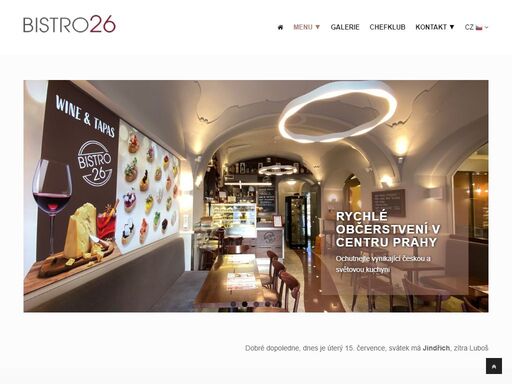 bistro 26 nabízí rychlý oběd i občerstvení v centru prahy s výhledem na václavské náměstí, se skvělou gastronomií a moderním interiérem v budově ze 14. století.  