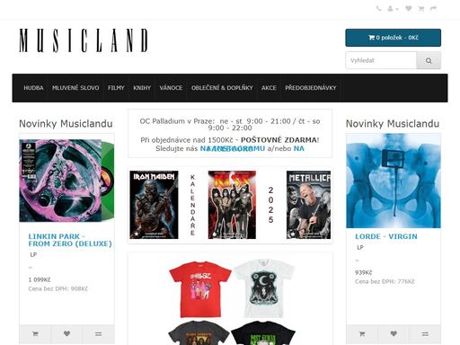 prodej nosičů cd, dvd, lp/vinyl, blu-ray a merchandise