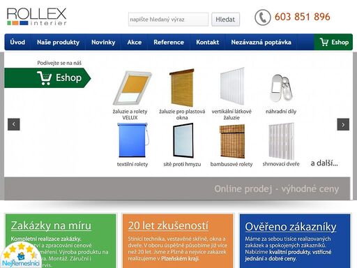 rollex plzeň - stínící technika, garážová vrata a vestavěné skříně.