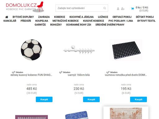 koberce, nábytek, garnýže, záclonové tyče, záclony, závěsy